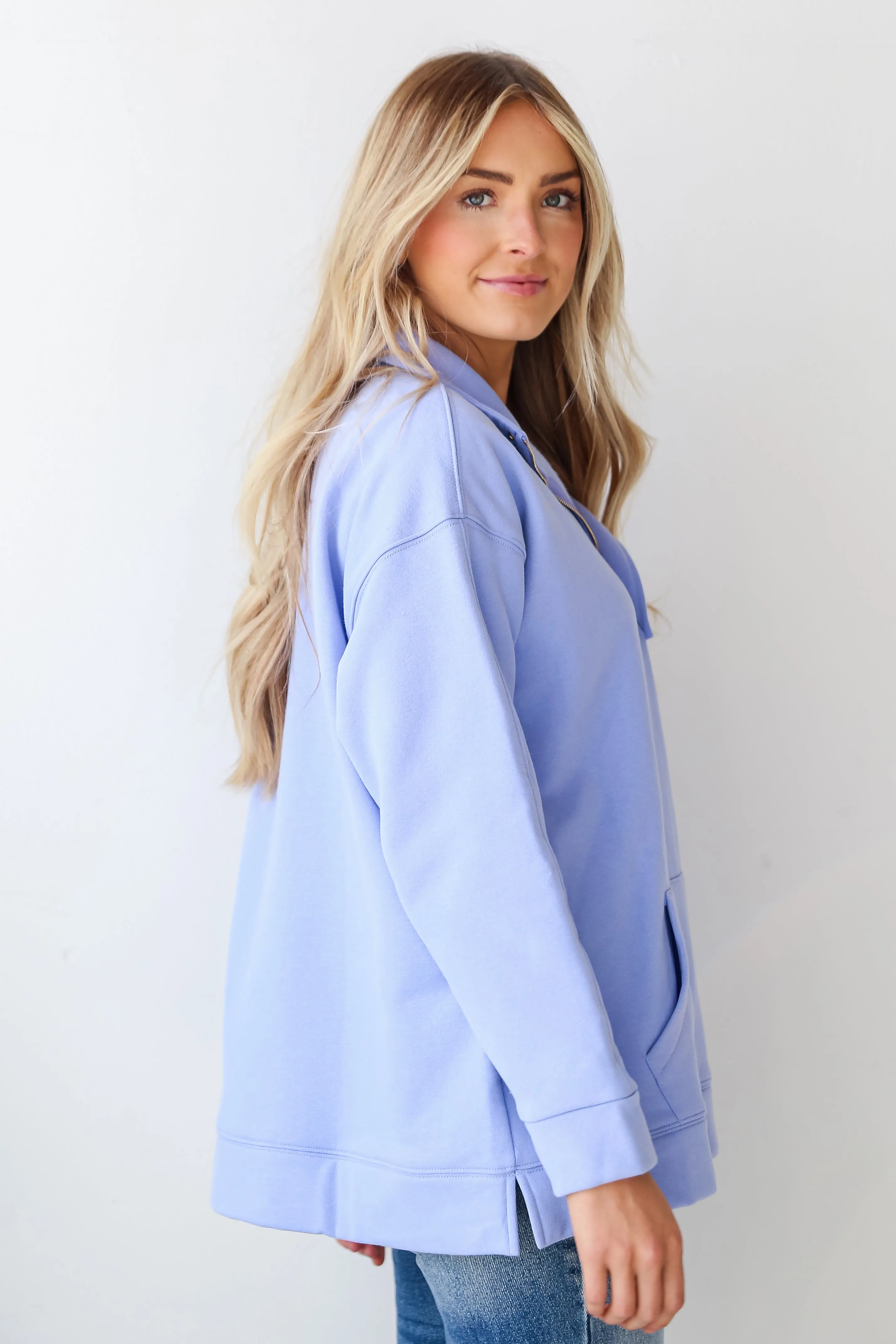 FINAL SALE - Love To Chill Oversized Fleece Quarter Zip Pullover