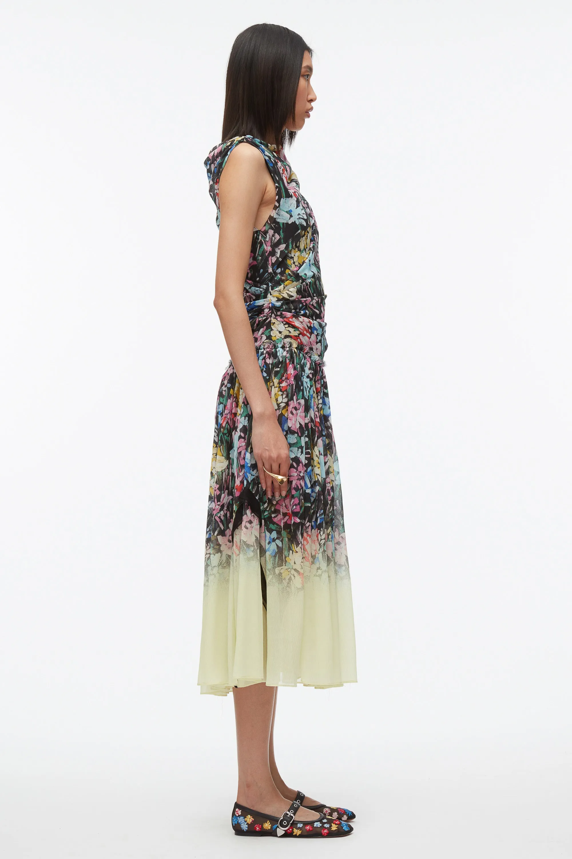 Flowerworks Dégradé Draped Dress