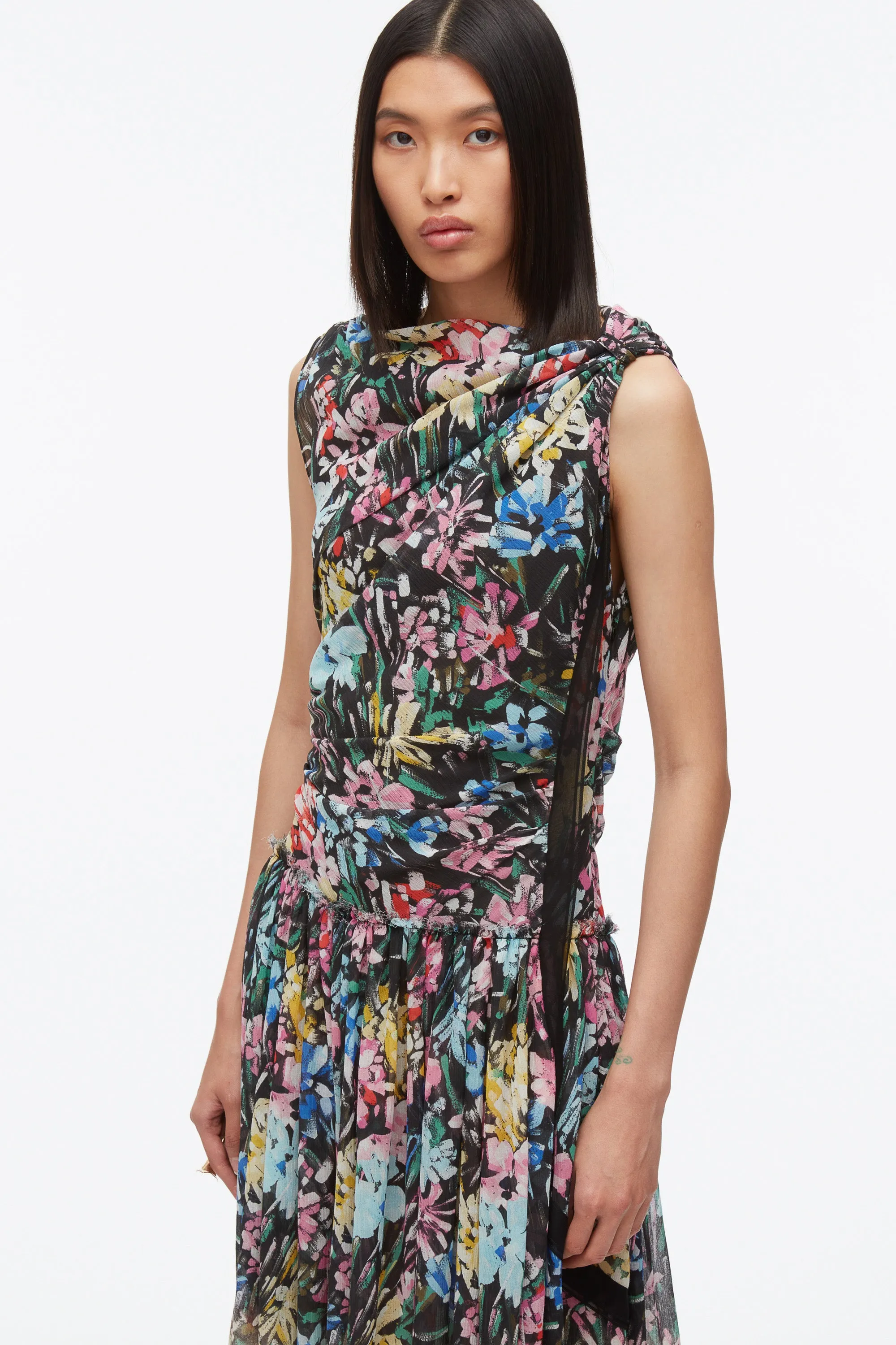 Flowerworks Dégradé Draped Dress