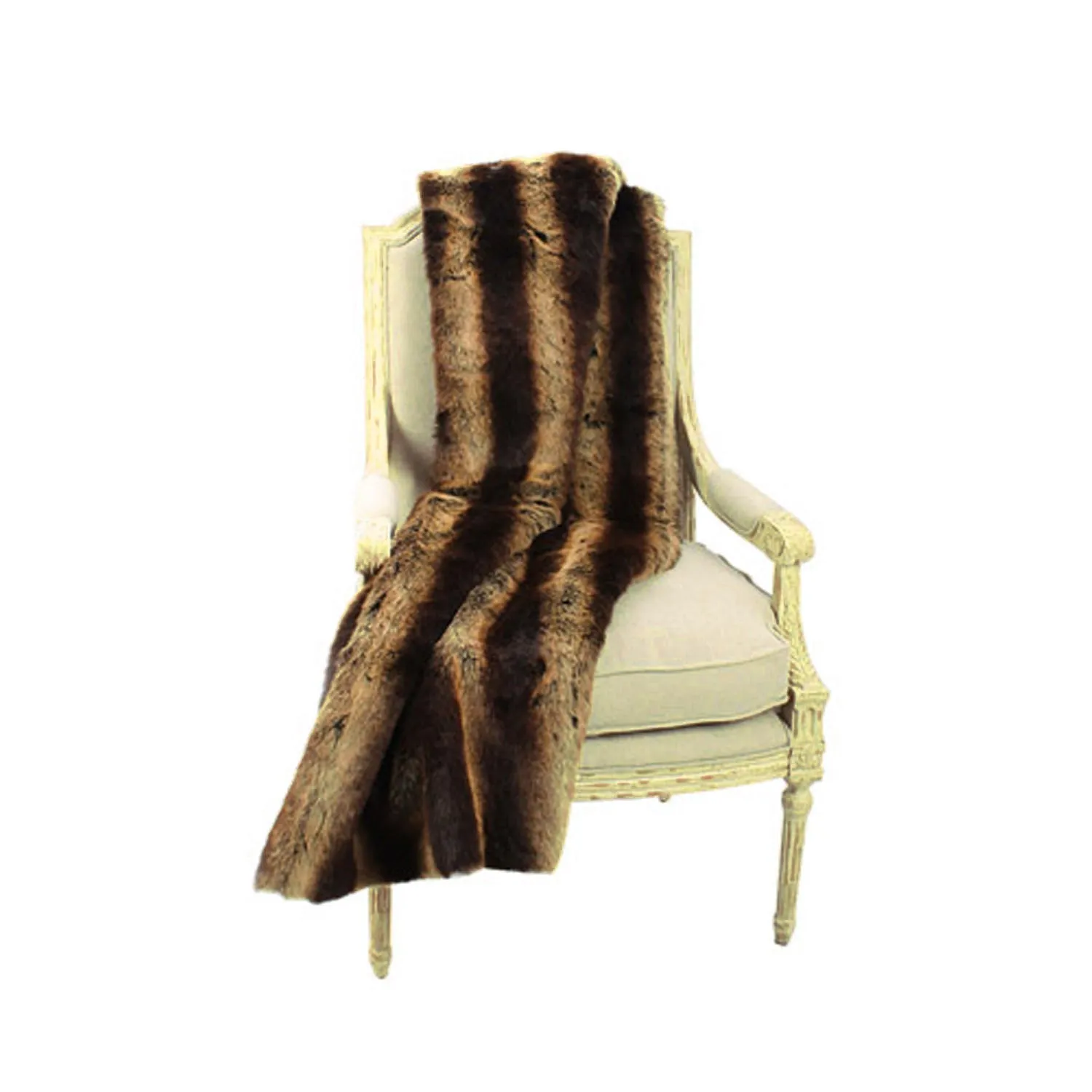 Fur Throw 'Chinchilla Chestnut'