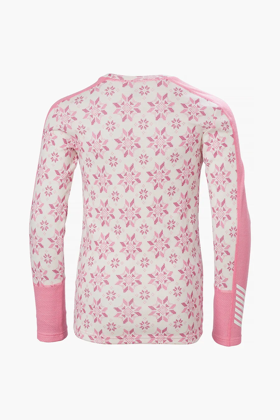 Girls Baselayer Helly Hansen Jr Lifa Merino Sugar Pink Snowflake