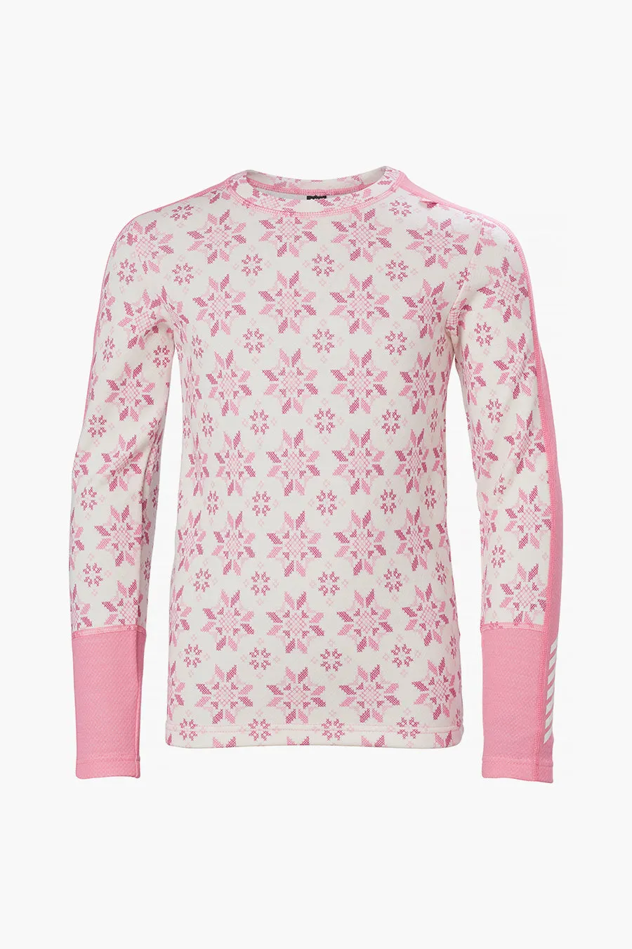 Girls Baselayer Helly Hansen Jr Lifa Merino Sugar Pink Snowflake