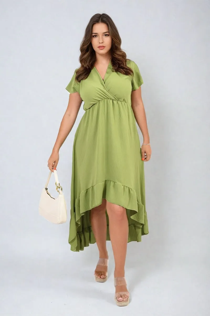 High Low Ruffle Hem Maxi Dress