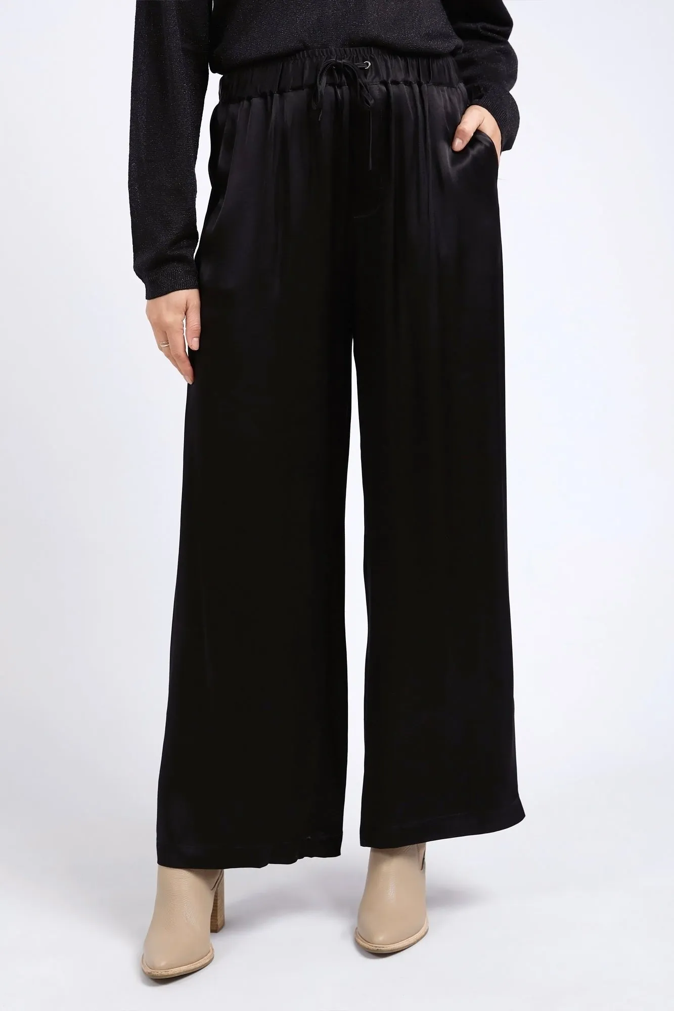 Huntleigh Black Satin Pant