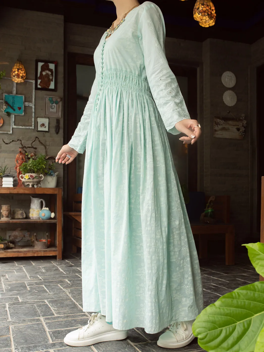 Ice Blue Lawn Tunic - AL-LK-840