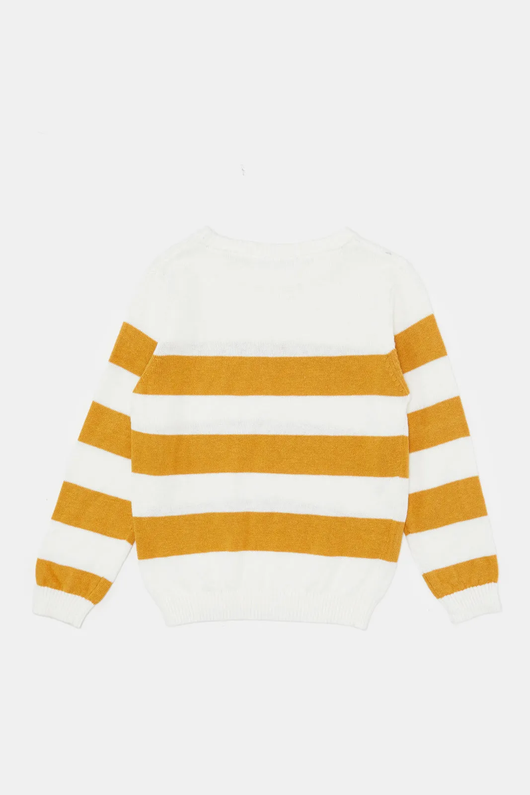 Infant Boys White And Mustard Pullover