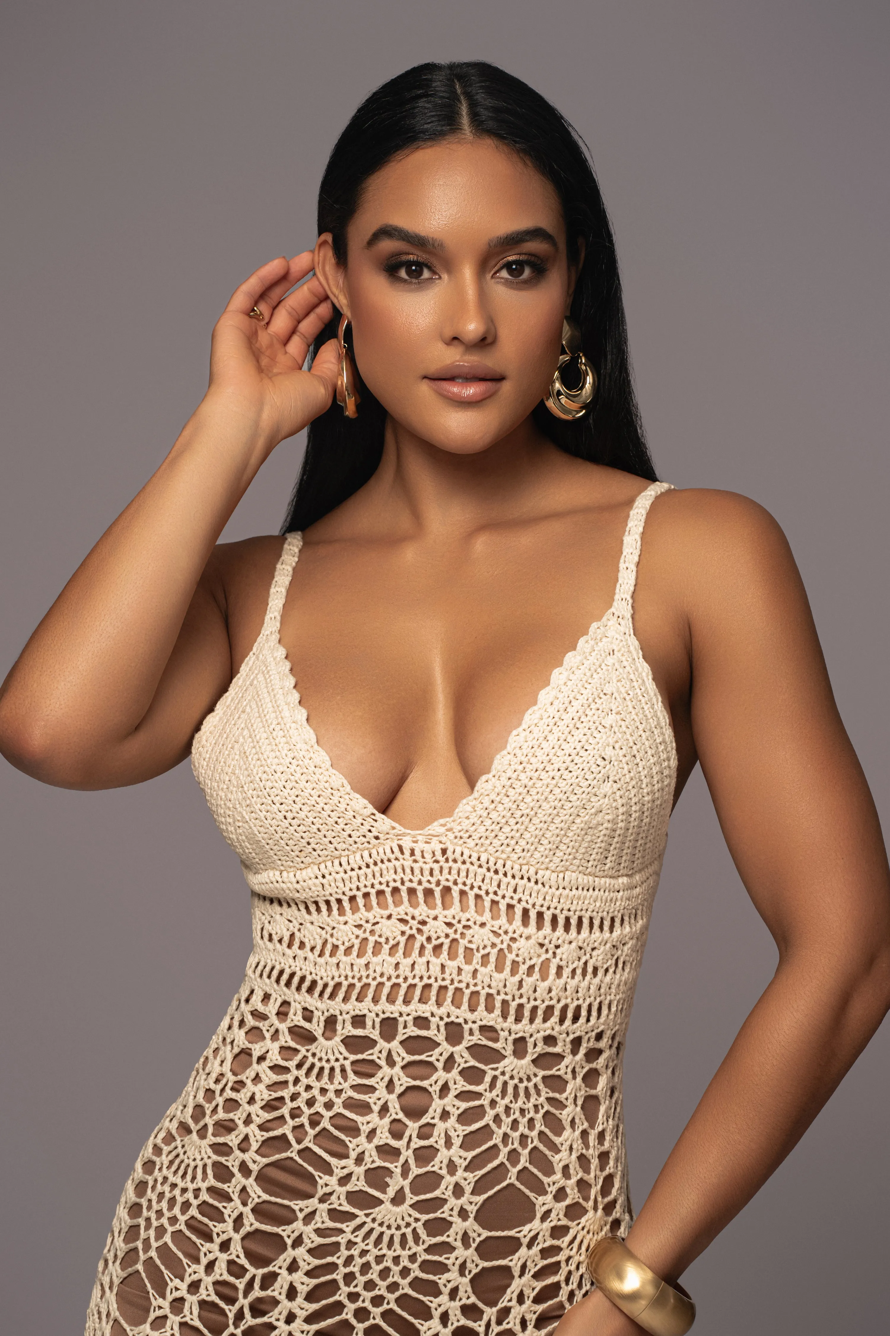 Ivory Great Escape Crochet Maxi Dress