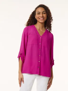 Jasper Crepe Collarless Tunic