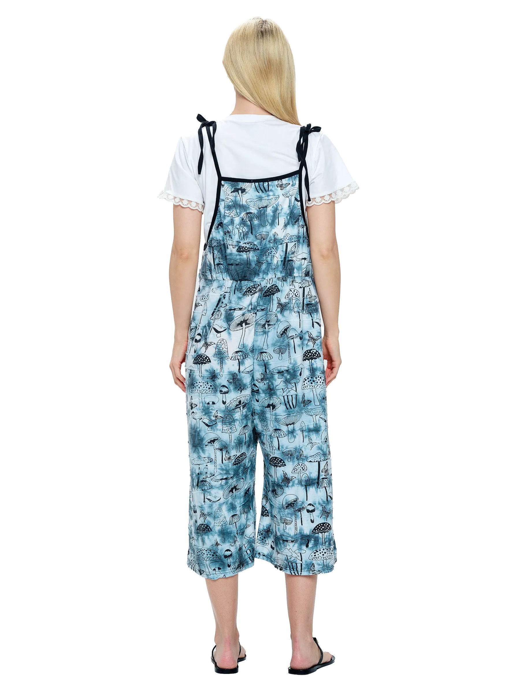 Jumpsuit Boho Overall Tie Dye Mushroom Print Midi