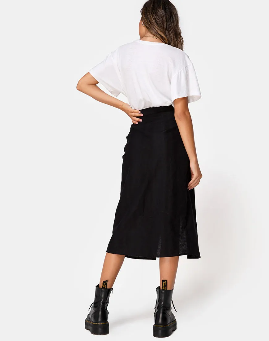 Kaisa Midi Skirt in Black