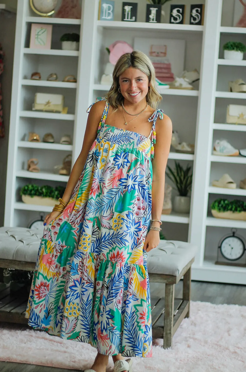 Karlie Multi Palm Smock Maxi