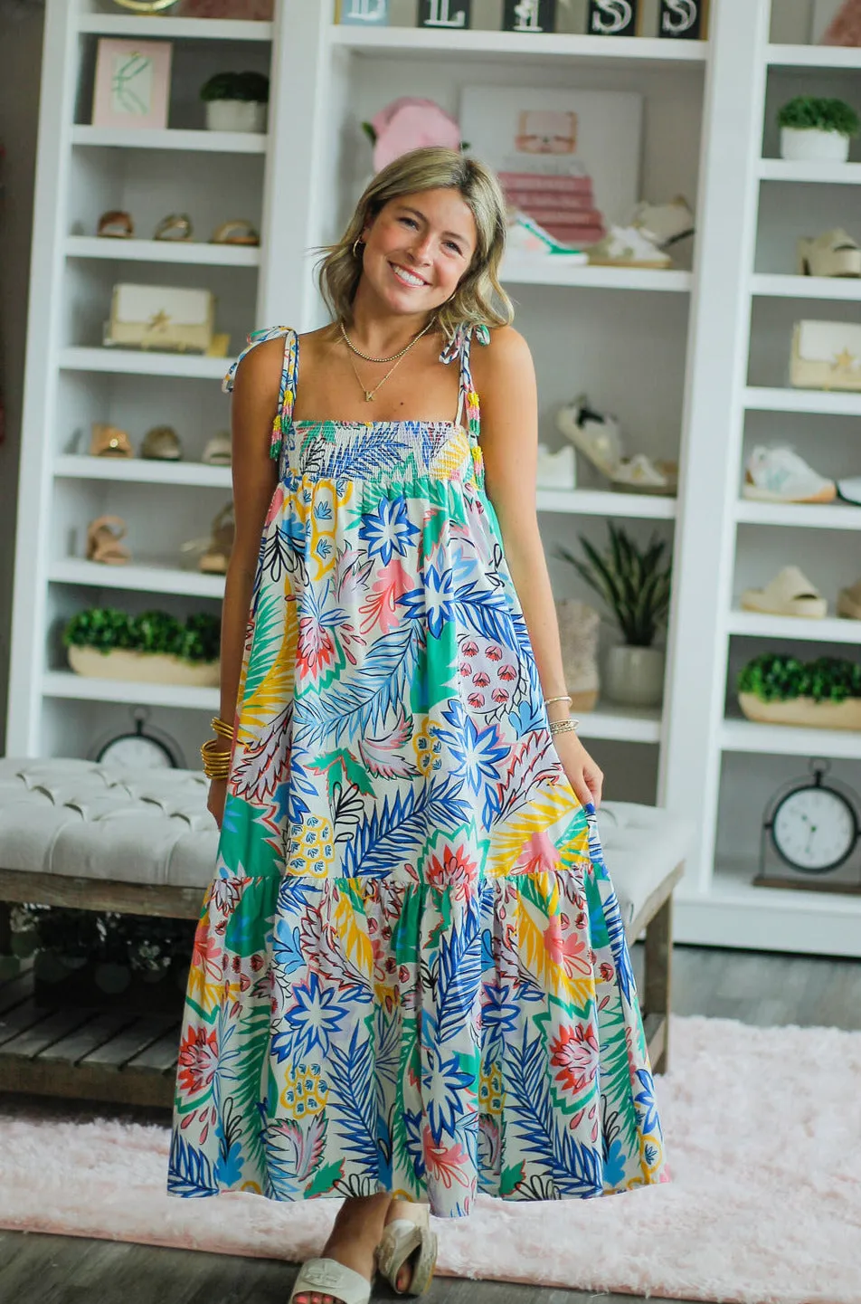 Karlie Multi Palm Smock Maxi