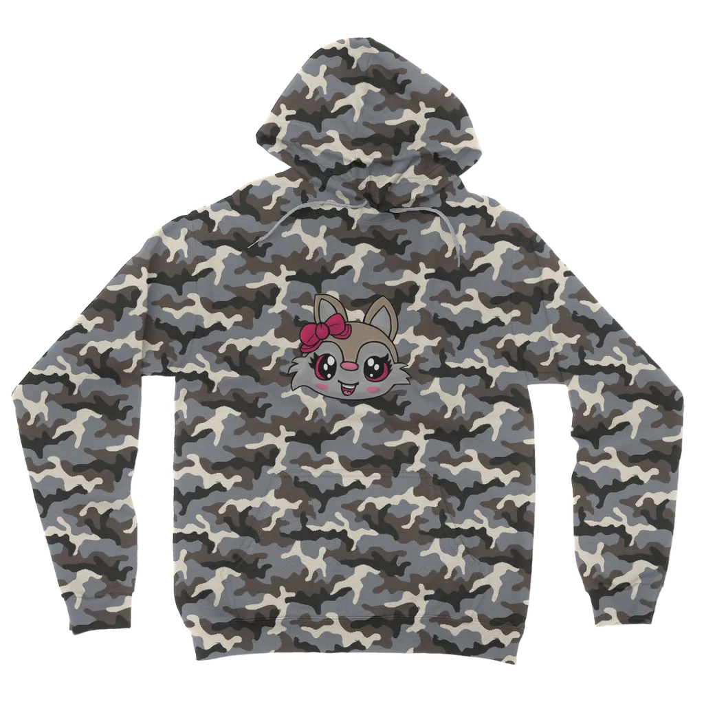 Kitty Face Camouflage Adult Hoodie