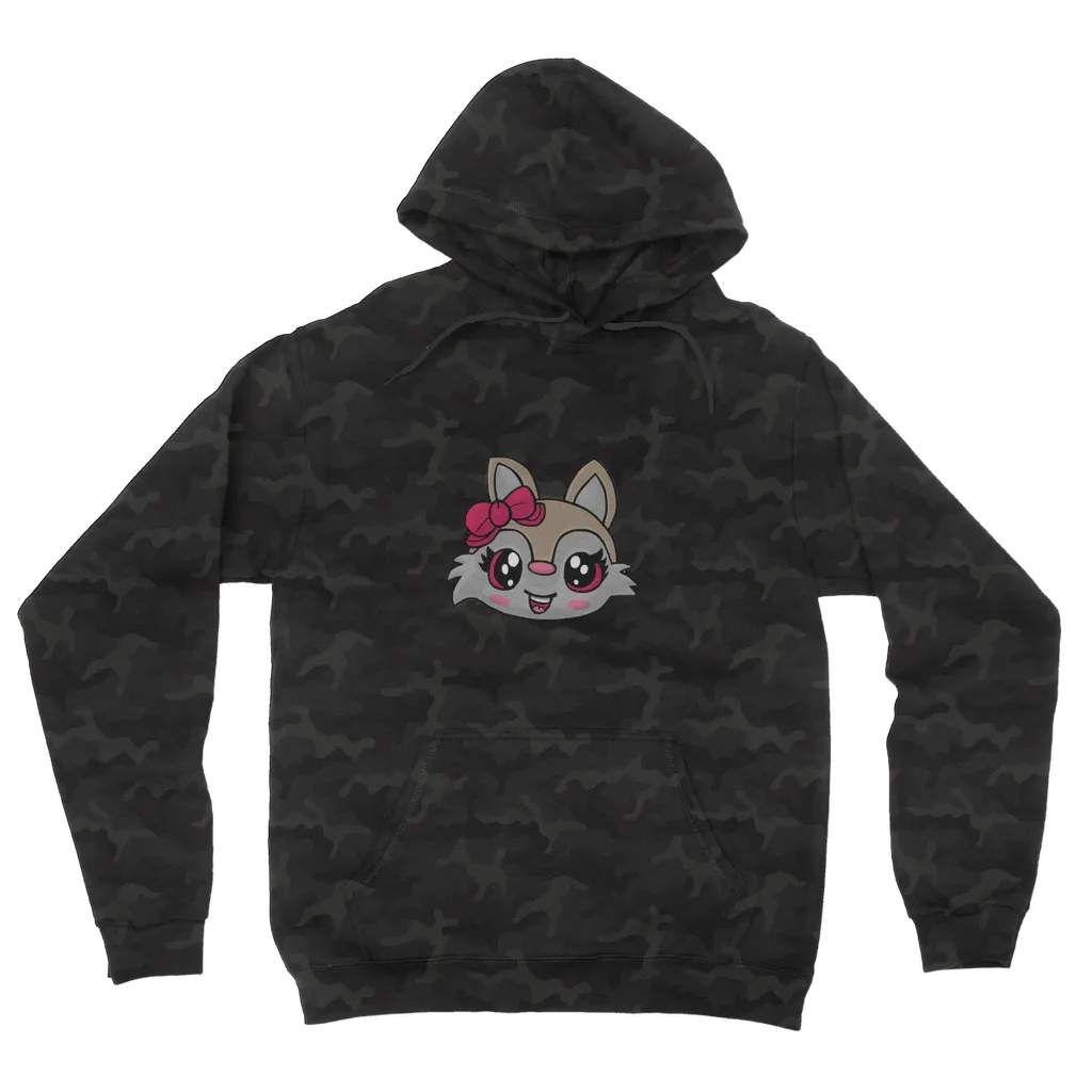 Kitty Face Camouflage Adult Hoodie