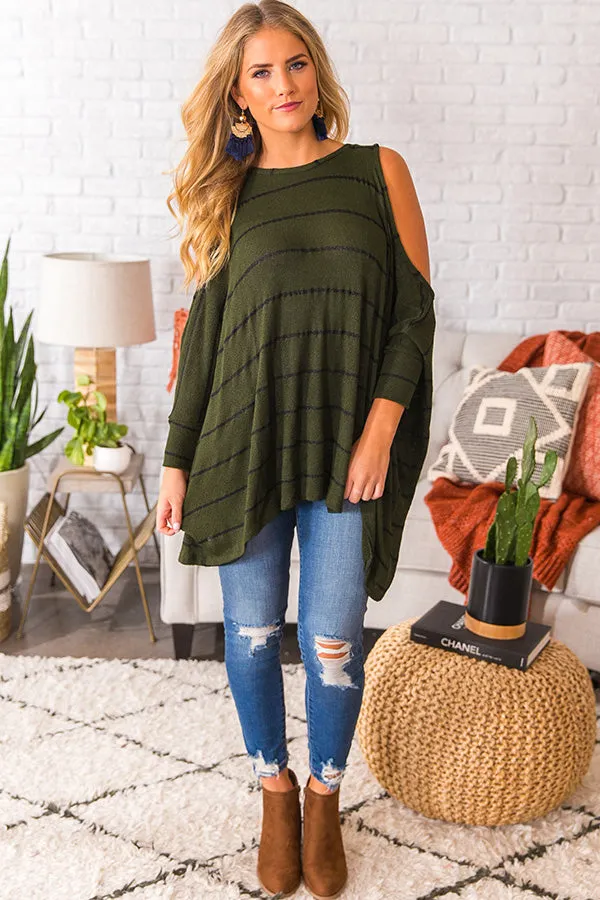 Lattes and Lounging Shift Tunic in Forest