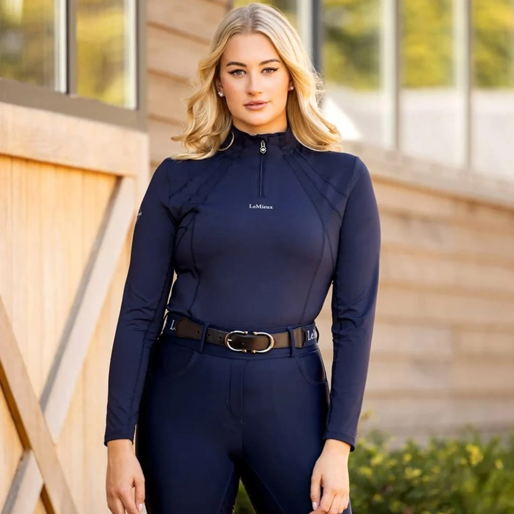 Lemieux Mia Mesh Long Sleeve Base Layer - Navy