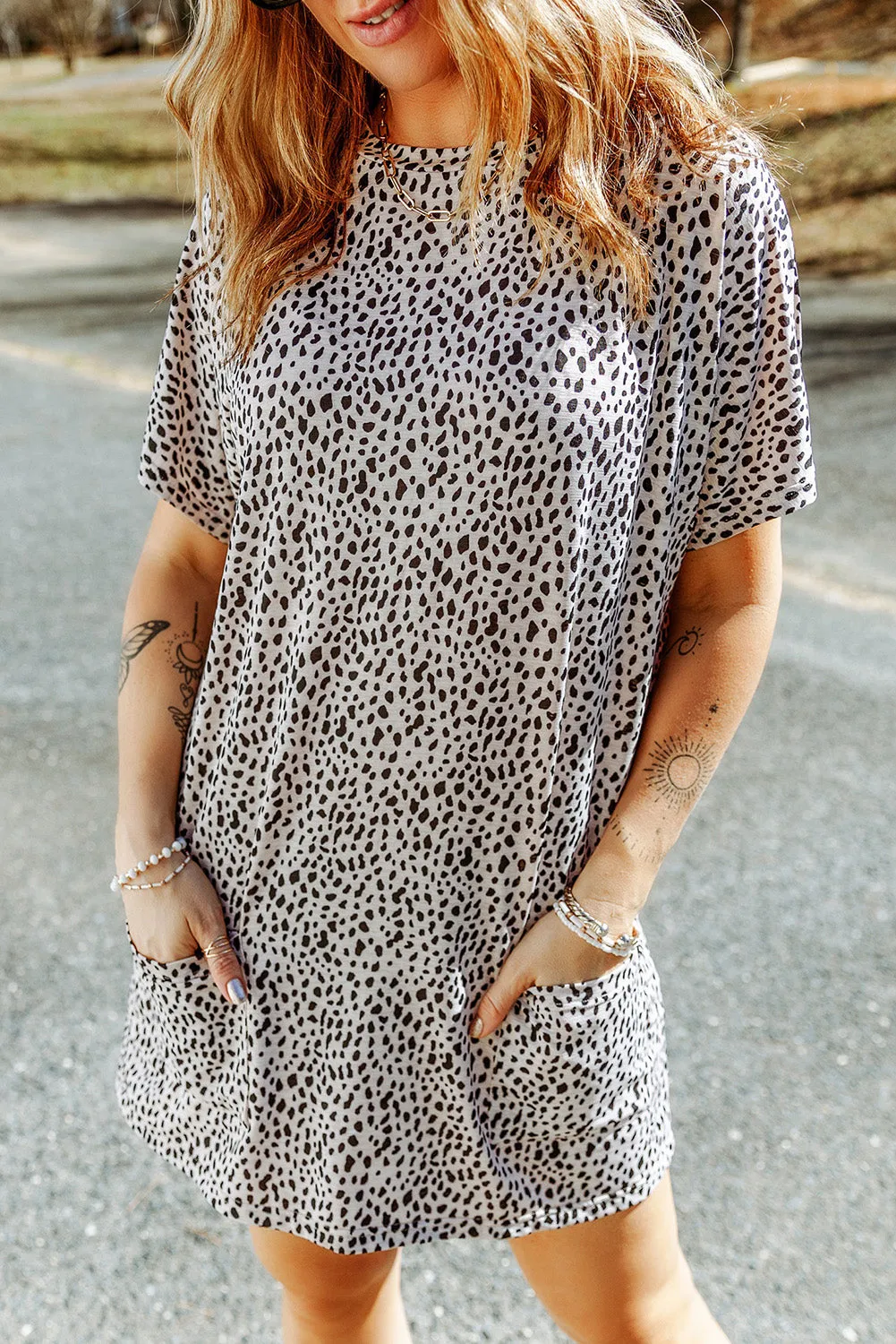 Leopard Pocketed Tunic Top