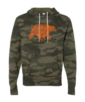 Lifestyle Overland Woodland Camo Topo Bear Hoodie (Unisex)