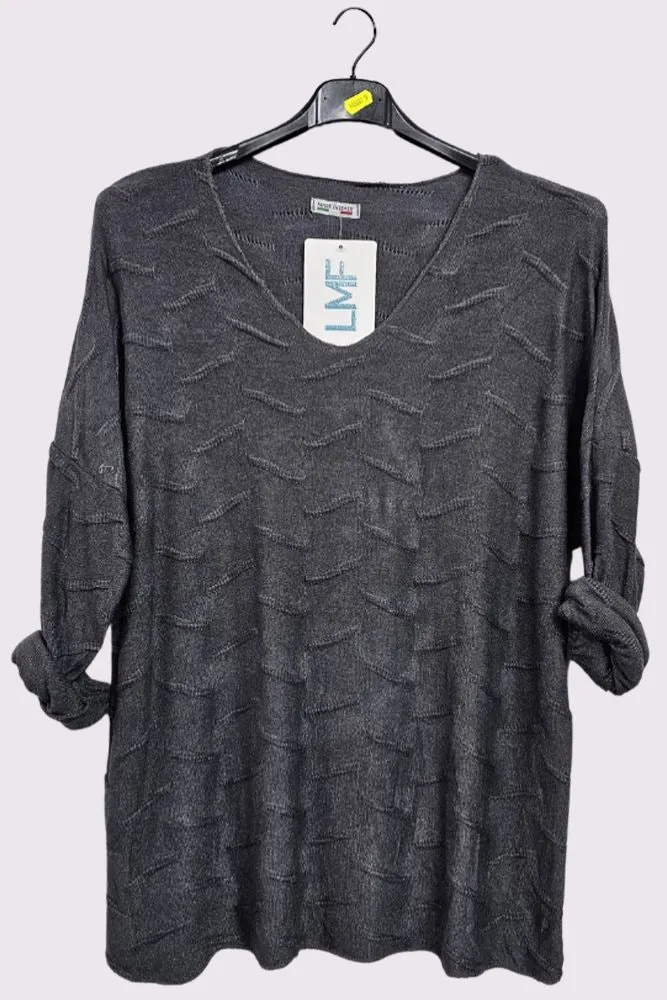 Line Textured Tunic Top