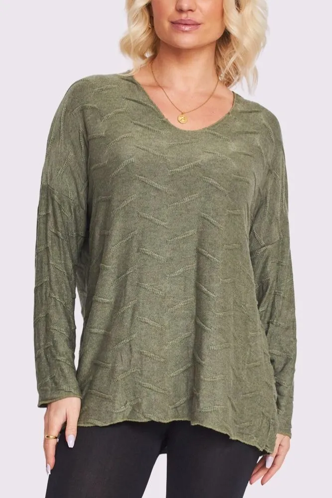 Line Textured Tunic Top