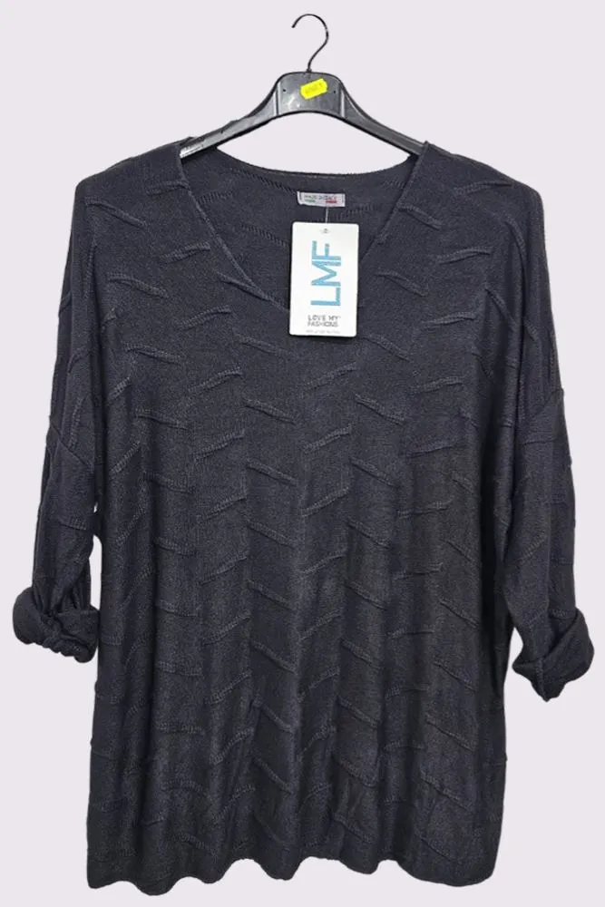 Line Textured Tunic Top