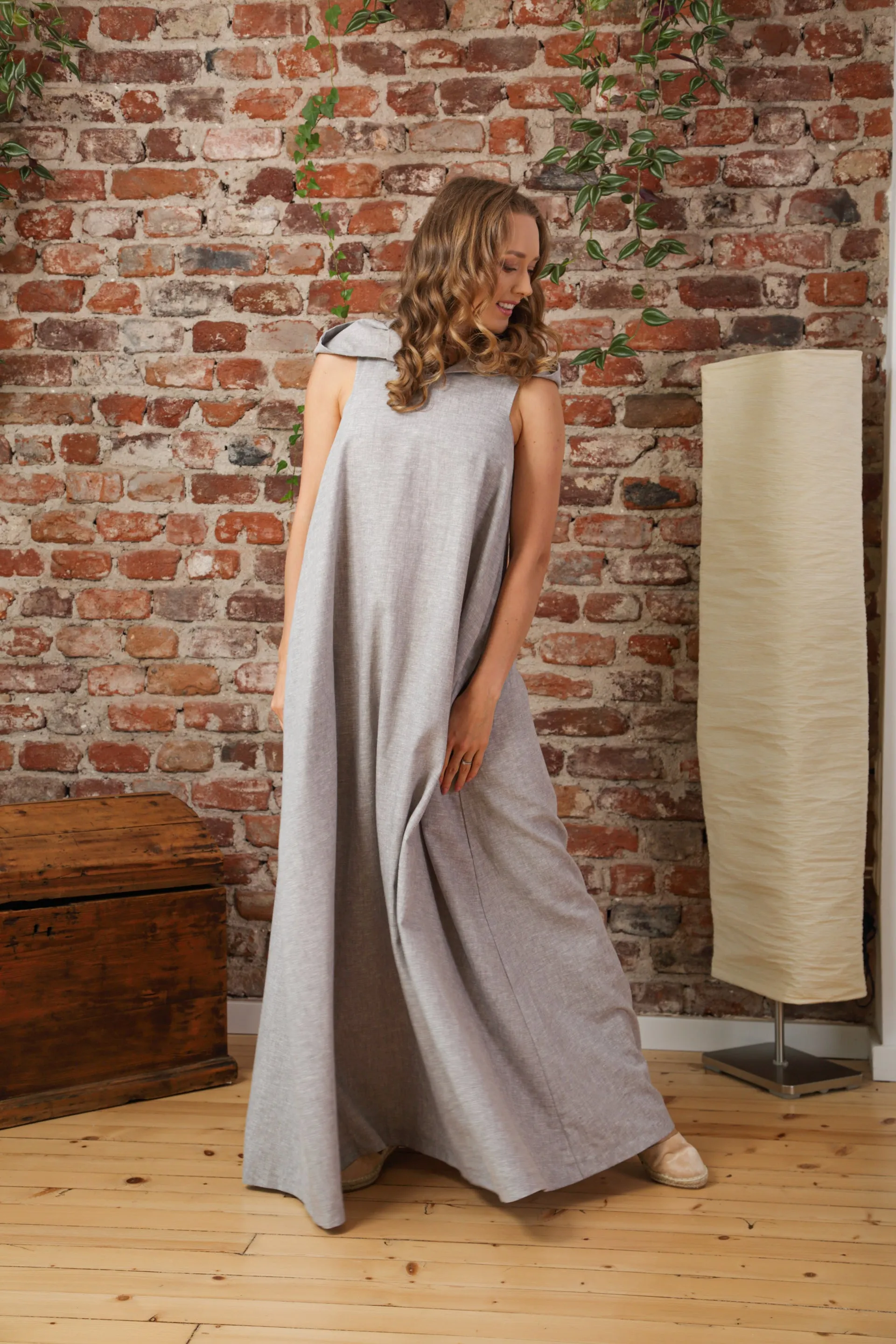 Linen Maxi Hooded Dress