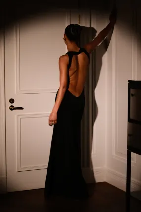 Louise Slinky Backless Maxi Dress - Black