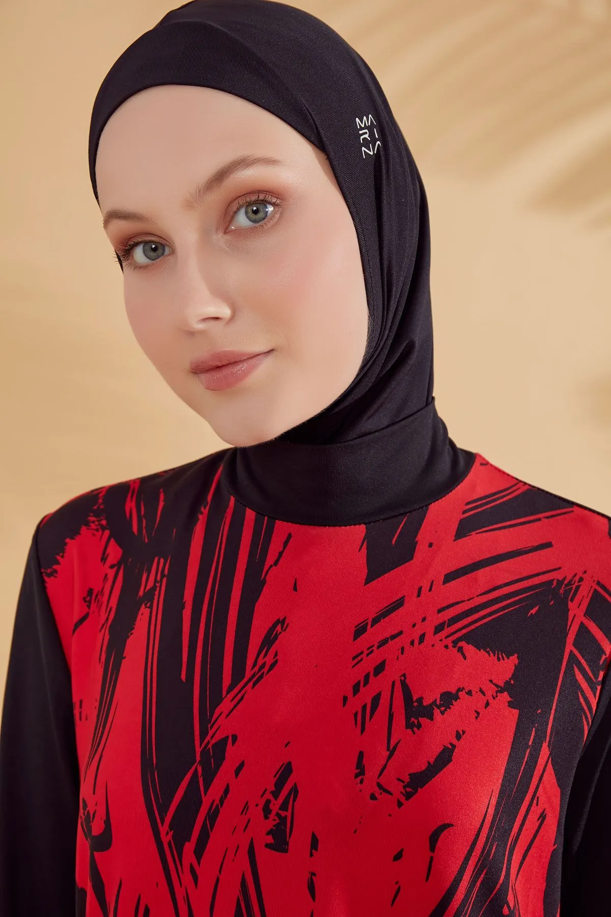 Lycra Black Burkini Modest Swimwear M2303