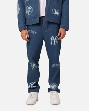 Majestic Athletic New York Yankees Etched Denim Jeans Washed Blue Denim