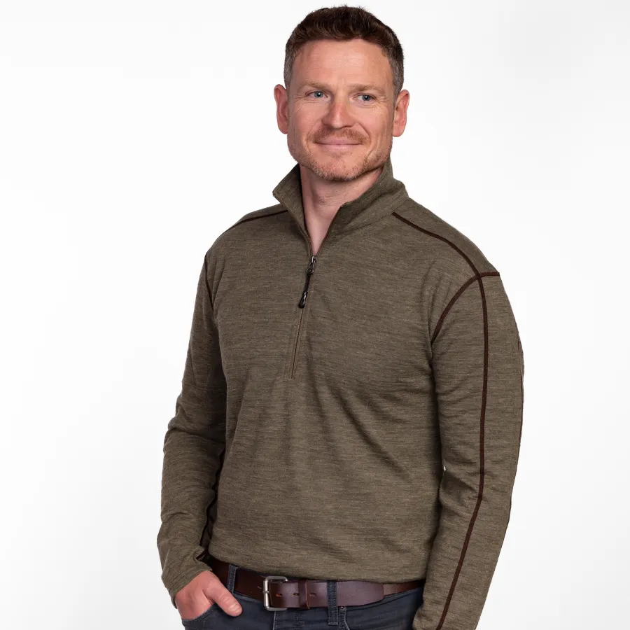 Men's Alpaca Base Layer Quarter Zip