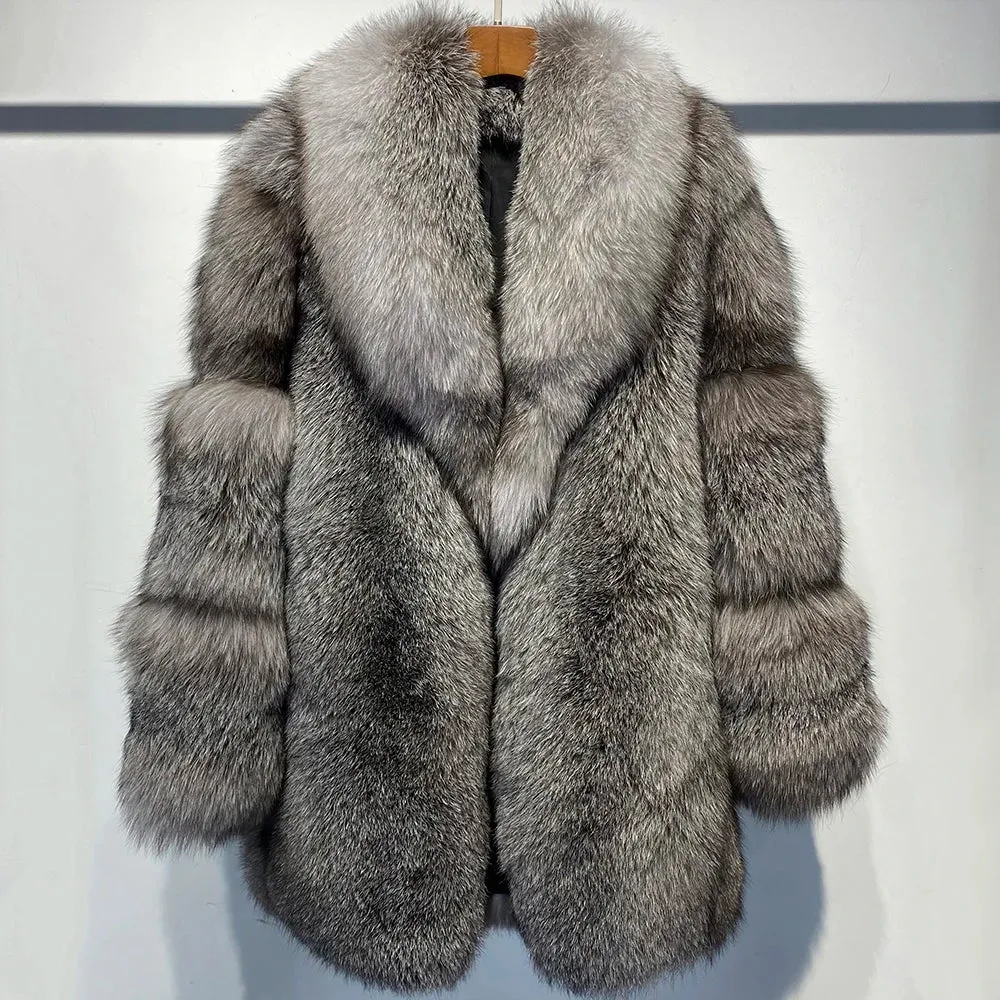 Men's Genuine Red Fox Fur Coat