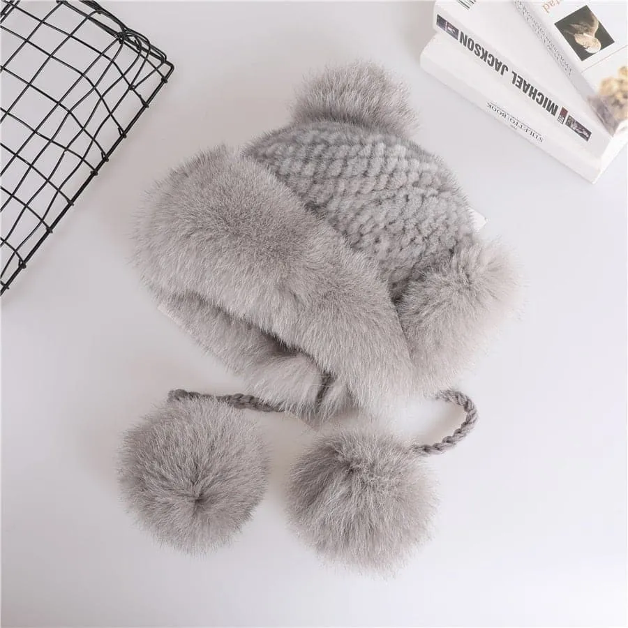 Mink Fur Bomber Cap