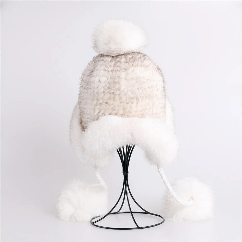 Mink Fur Bomber Cap