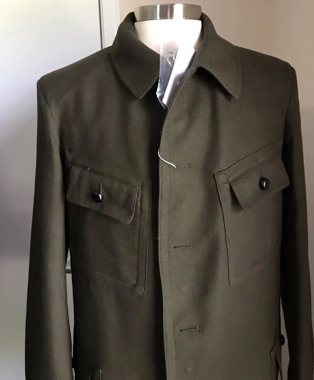 New $2790 Maison Margiela Kaban Faux Fur-Lined Jacket Coat Olive Green 38/48 Ita