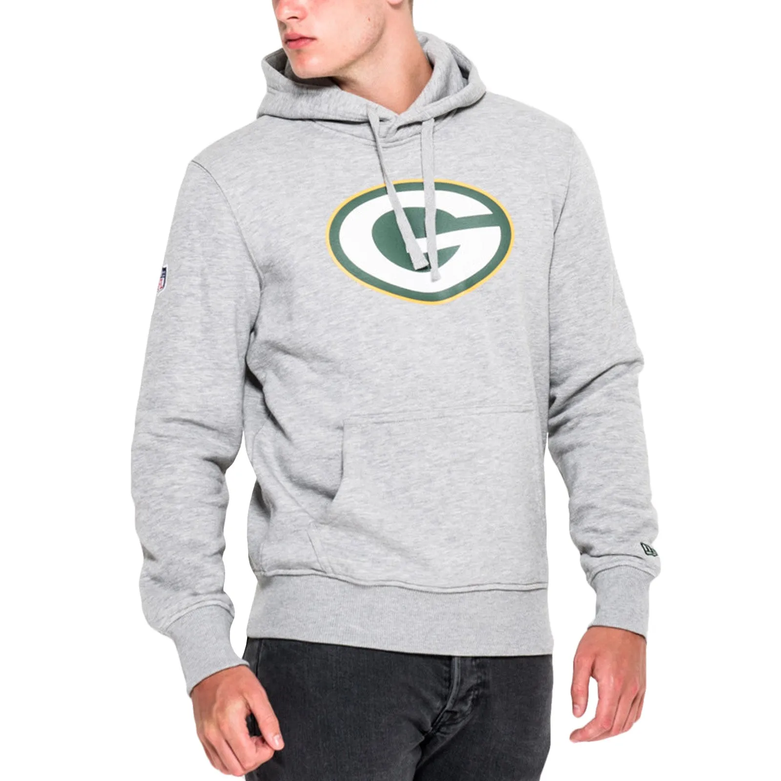 New Era Green Bay Packers Team NFL Hoodie - Grey