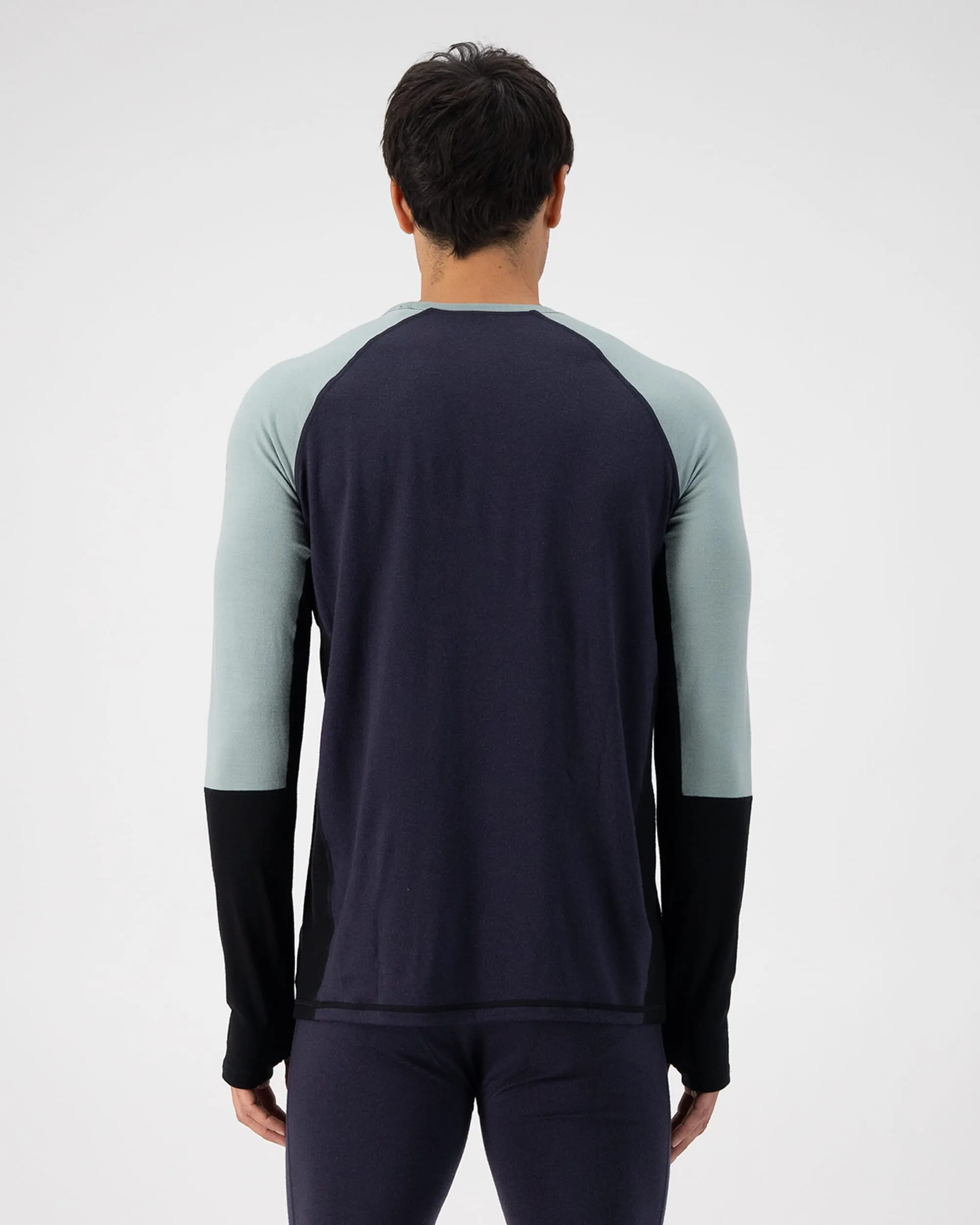 Olympus Merino Base Layer Long Sleeve - Dew / 9 Iron / Black