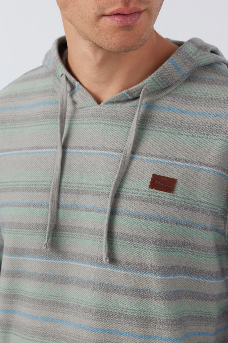 O'Neill Bavaro Stripe Pullover Sweatshirt-Light Grey