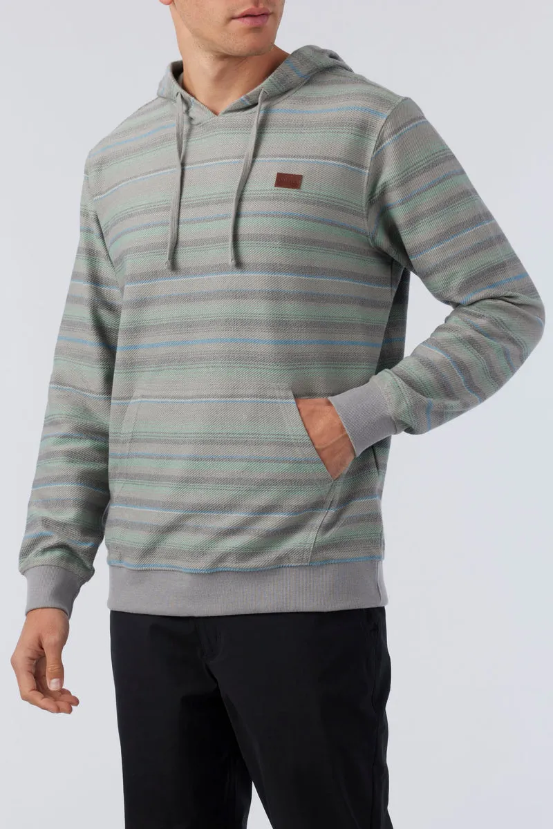 O'Neill Bavaro Stripe Pullover Sweatshirt-Light Grey