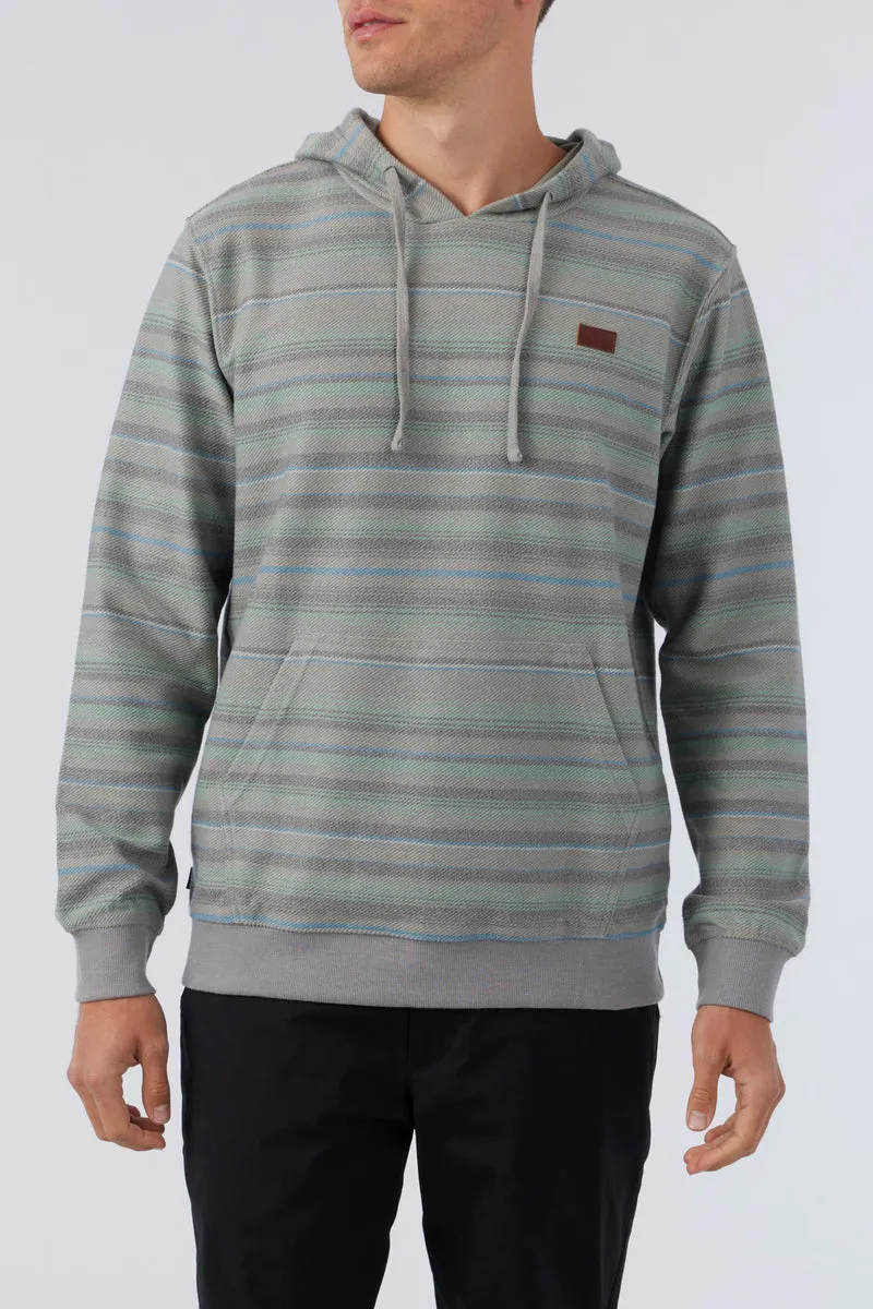 O'Neill Bavaro Stripe Pullover Sweatshirt-Light Grey