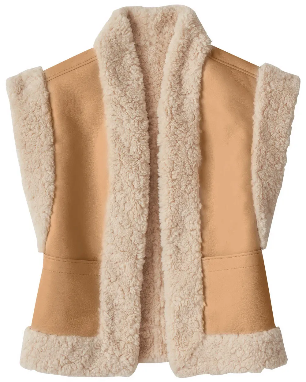 Pecan Sutton Faux Fur Vest