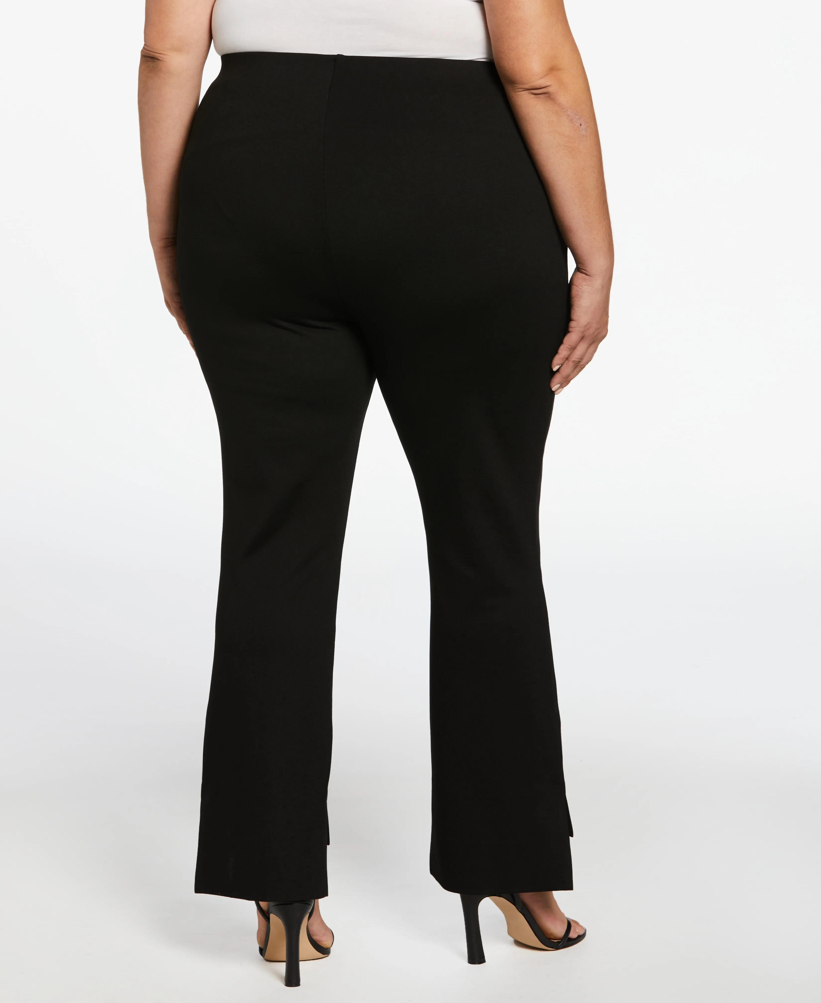 Plus Size Step Hem Ponte Knit Pull-On Pant