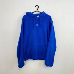 Preowned Nike Sportswear Fleece Hoodie Center Swoosh Mens Size S Blue Pullover.