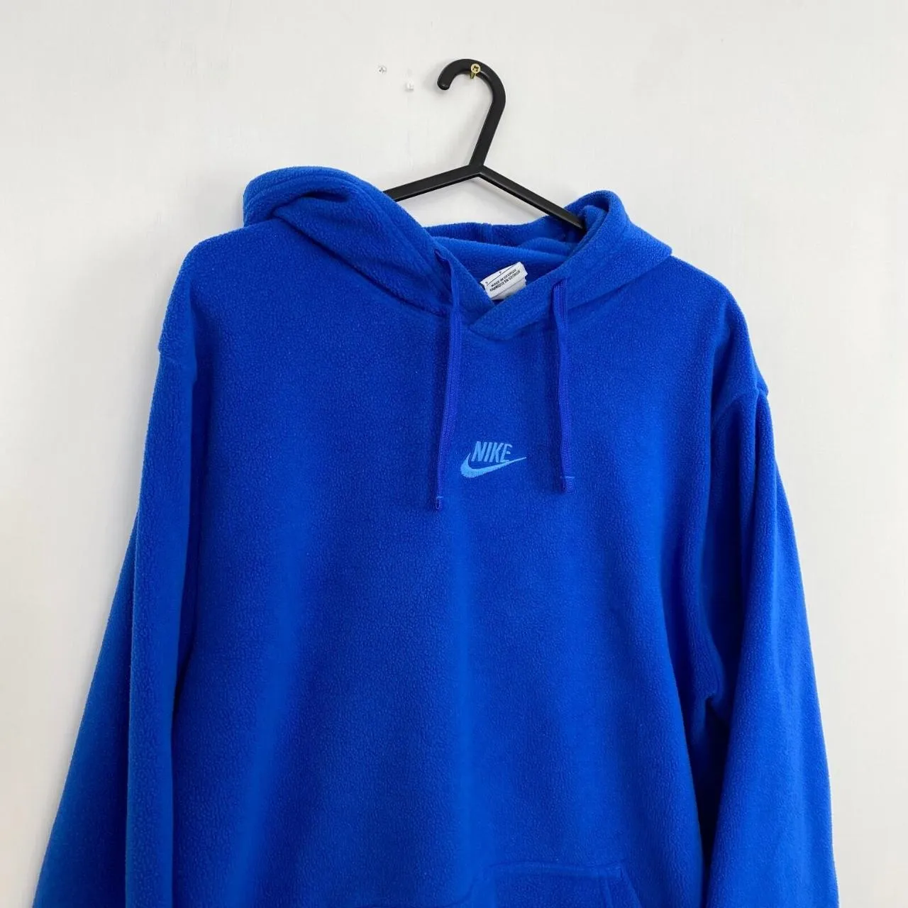 Preowned Nike Sportswear Fleece Hoodie Center Swoosh Mens Size S Blue Pullover.