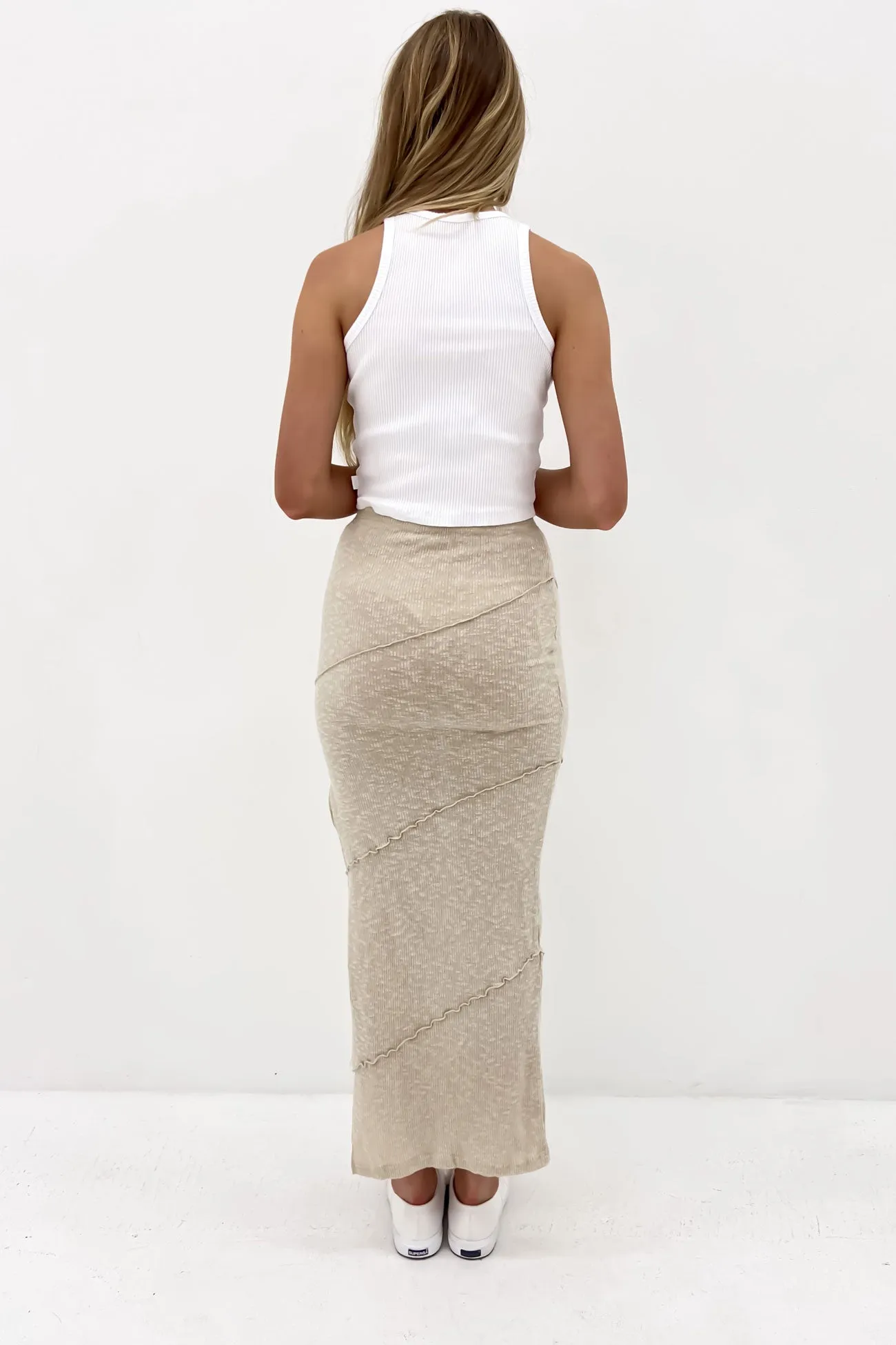 Quinlan Midi Skirt Beige