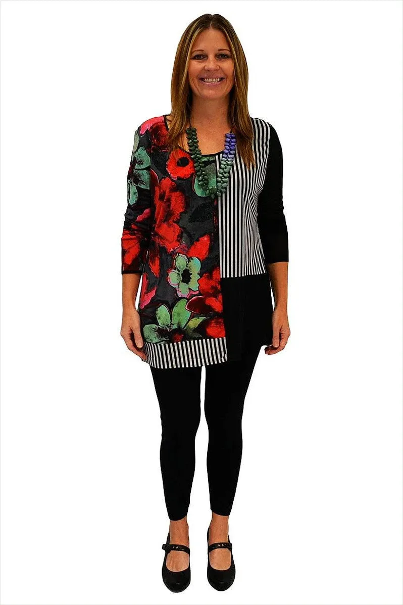 Red Green Flower Tunic