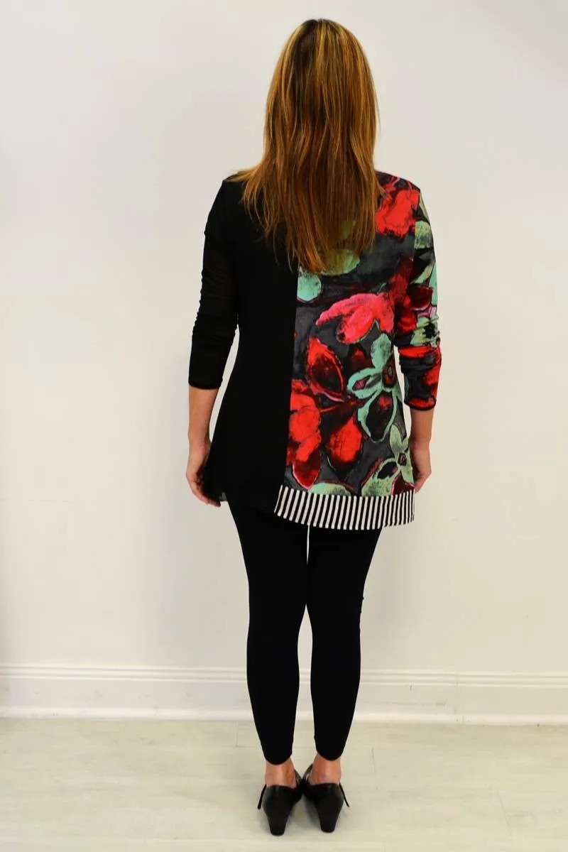 Red Green Flower Tunic