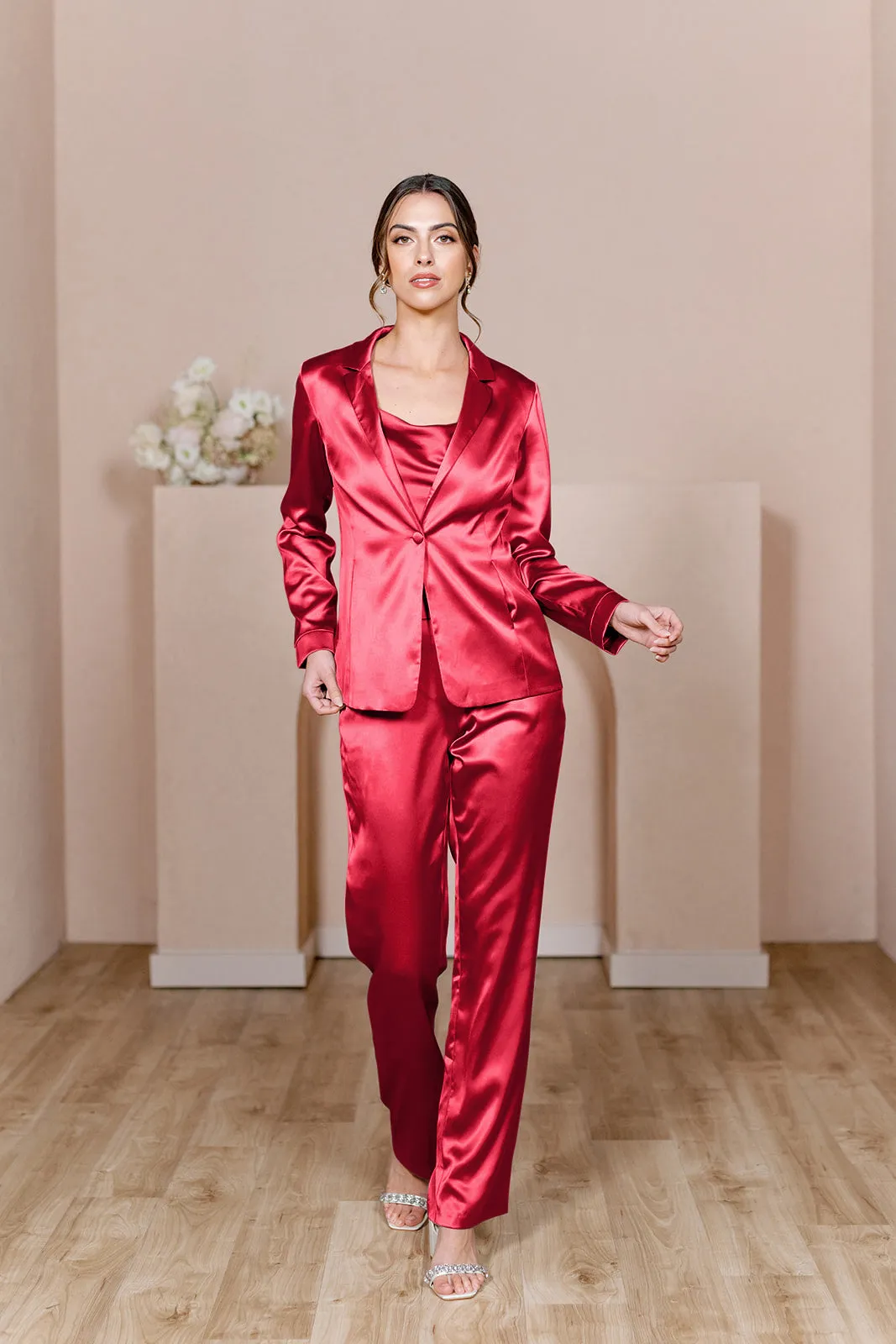 Ruby Satin Jacket | Made To Order