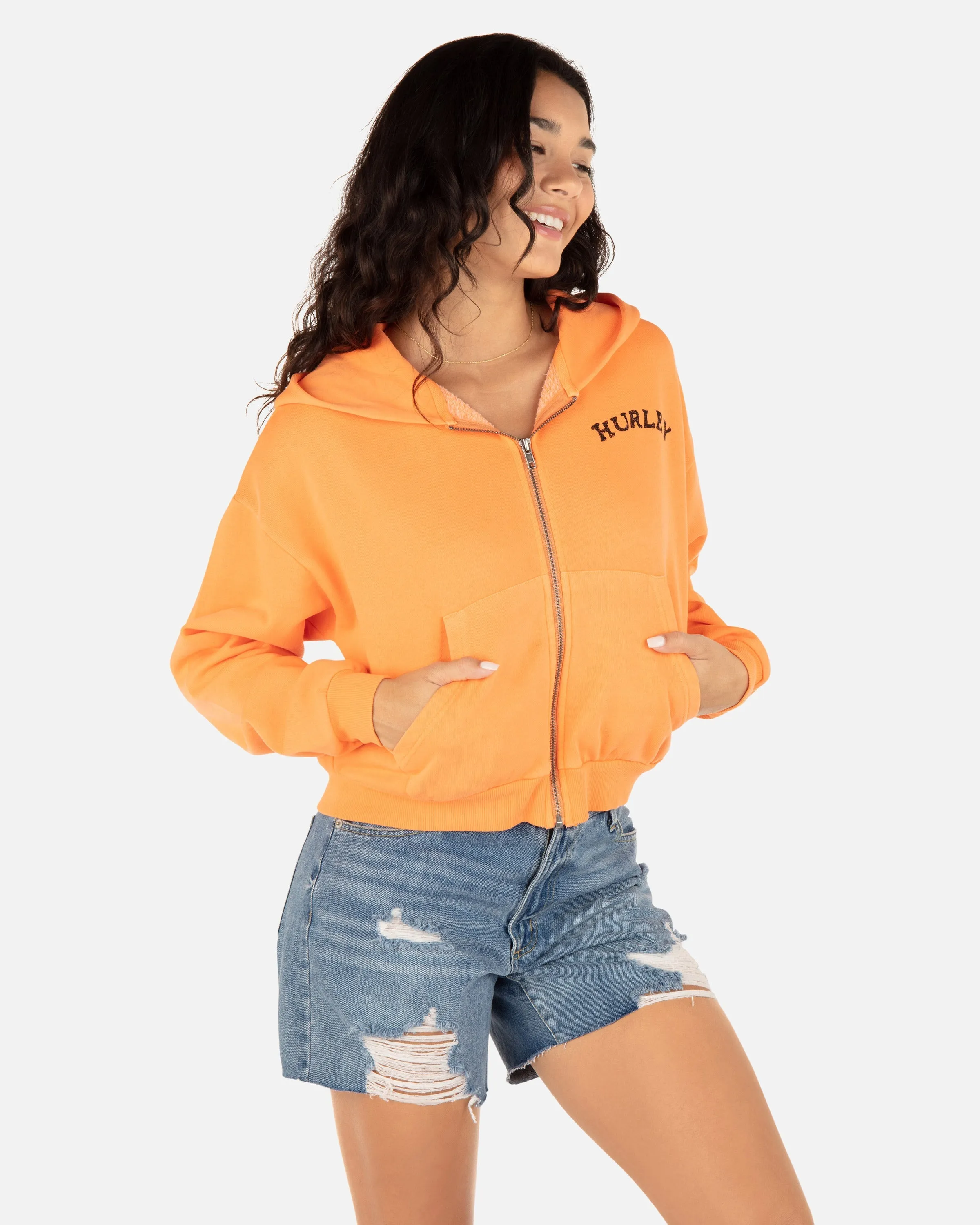 Sabertooth Crop Zip Up Hoodie