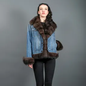 Sable Fur and denim luxury women's jacket