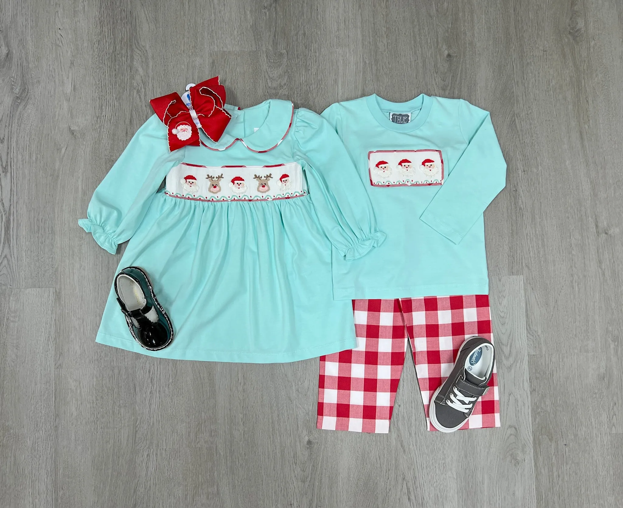 Santa Smocked Boys Tee Set